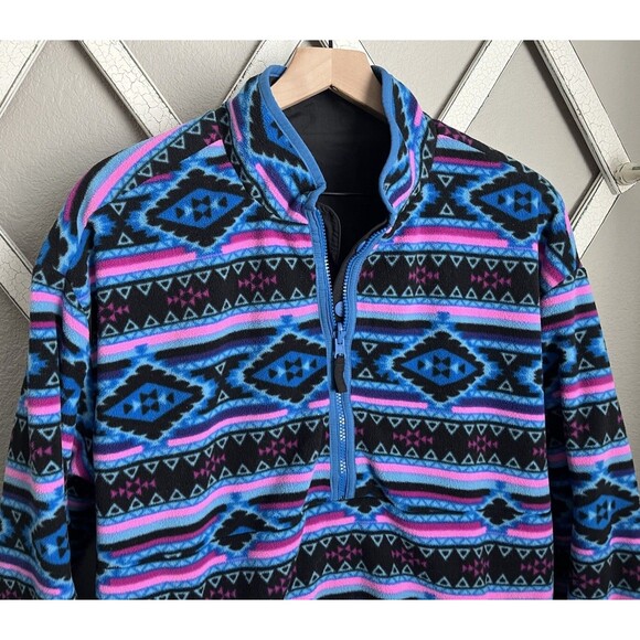Chubbies Men’s L Reversible 1/2 Zip Fleece Jacket Southwestern/Aztec - Picture 9 of 14